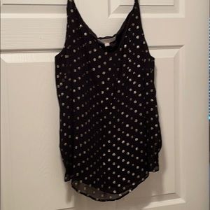 Loft NWT Dressy Camisole with silvery gold dots